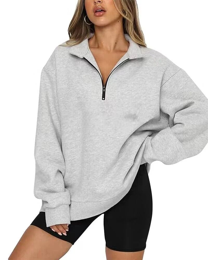 Casual women's pullover with zipper