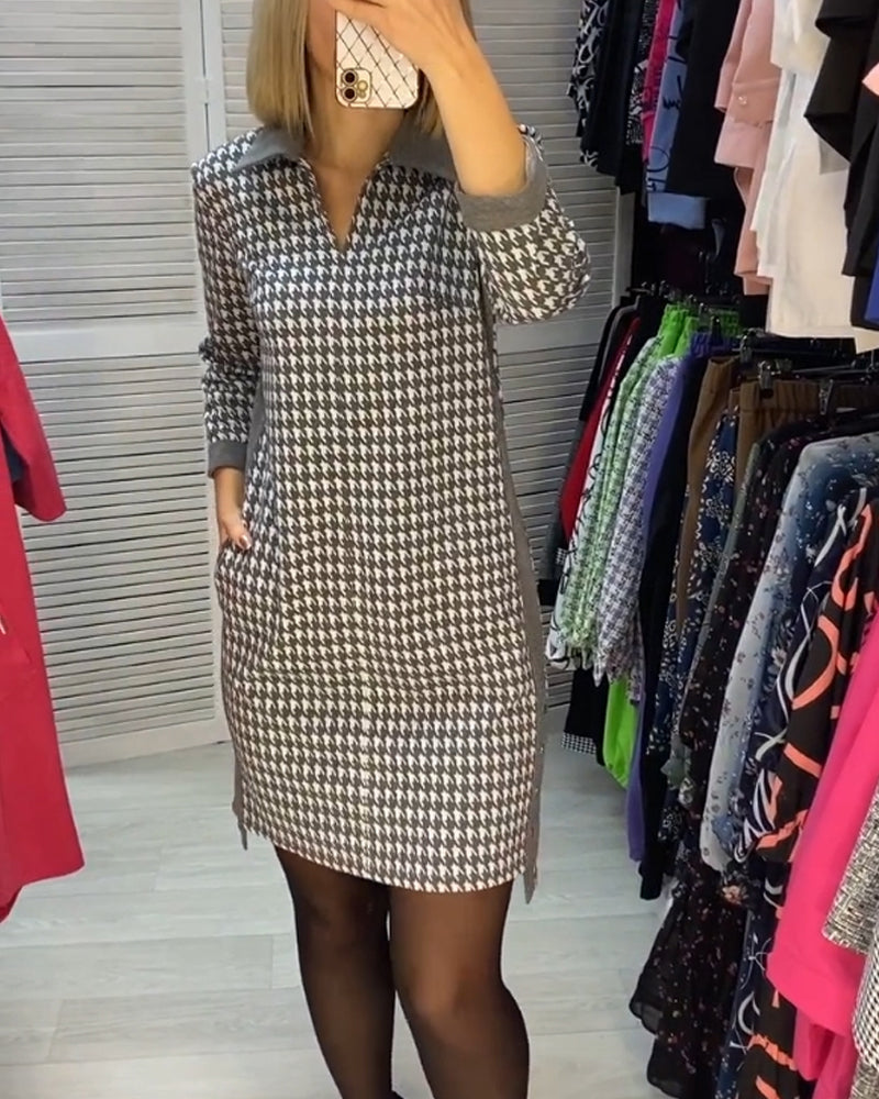 Checkered Dress with Pockets