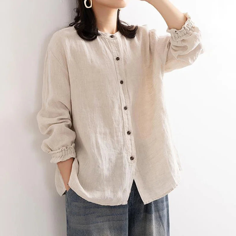 Jala - Long-sleeved button-down blouse for women