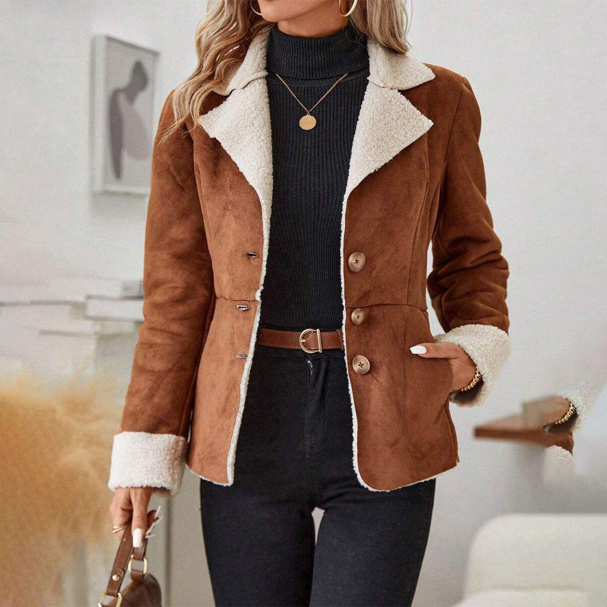 Stylish women's coat with soft lining