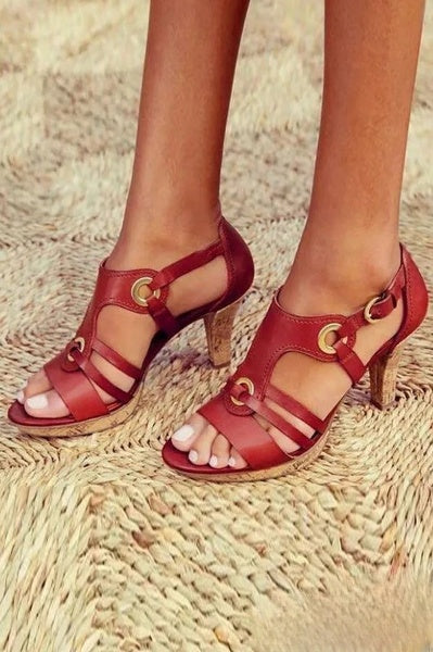 Mariana - Hollow-heel sandals with multiple straps