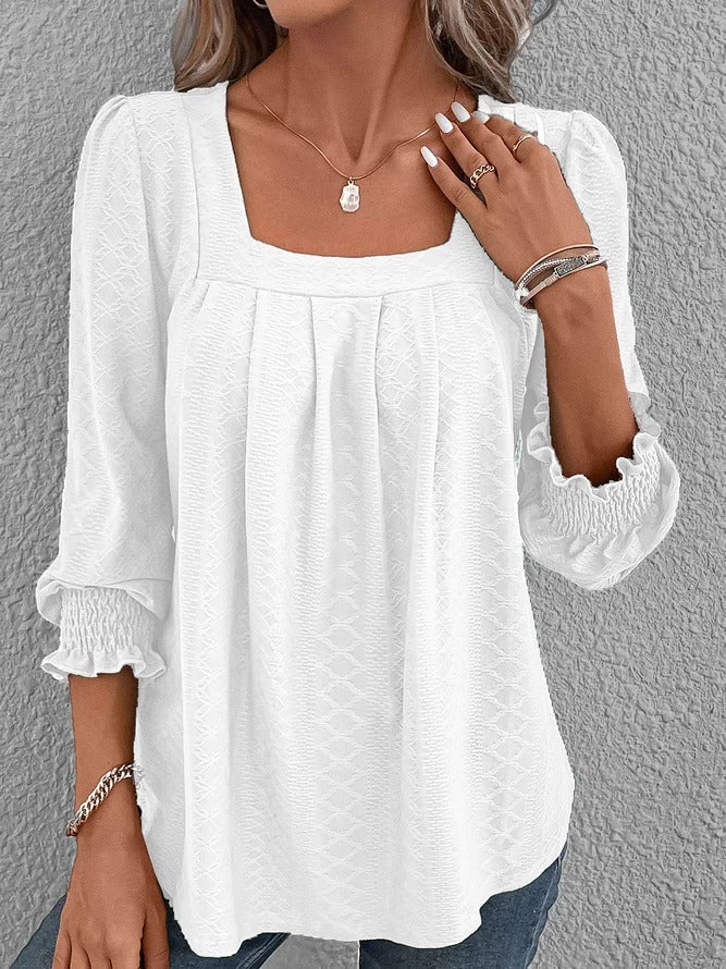 Sabrine Blouse | Cotton Blouse with Square Neckline