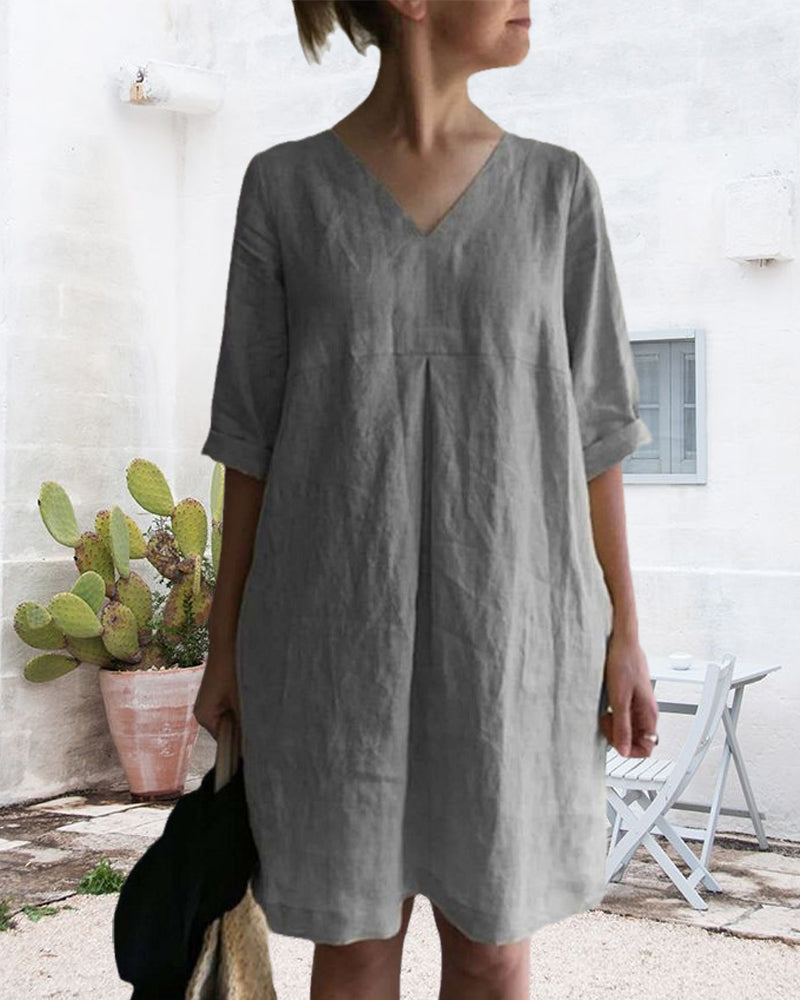 Femke | Airy tunic dress with V-neckline