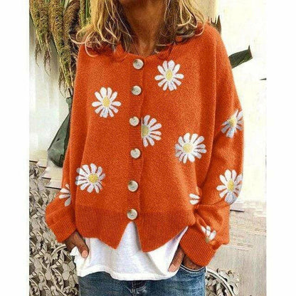 Yasmine Sweater | Floral Print Knitted Sweater