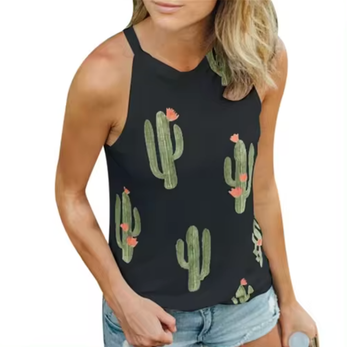 Abriella - Tank top with cactus print