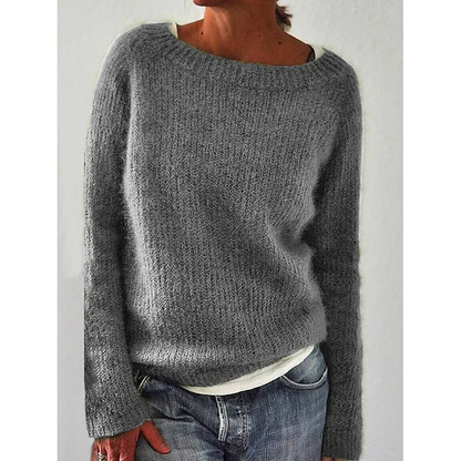 Women's classic knitted sweater in basic color