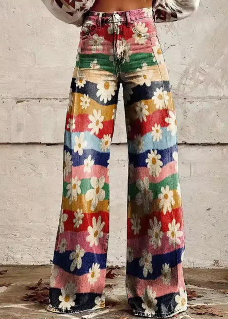 Anzhela - Wide pants with colorful print