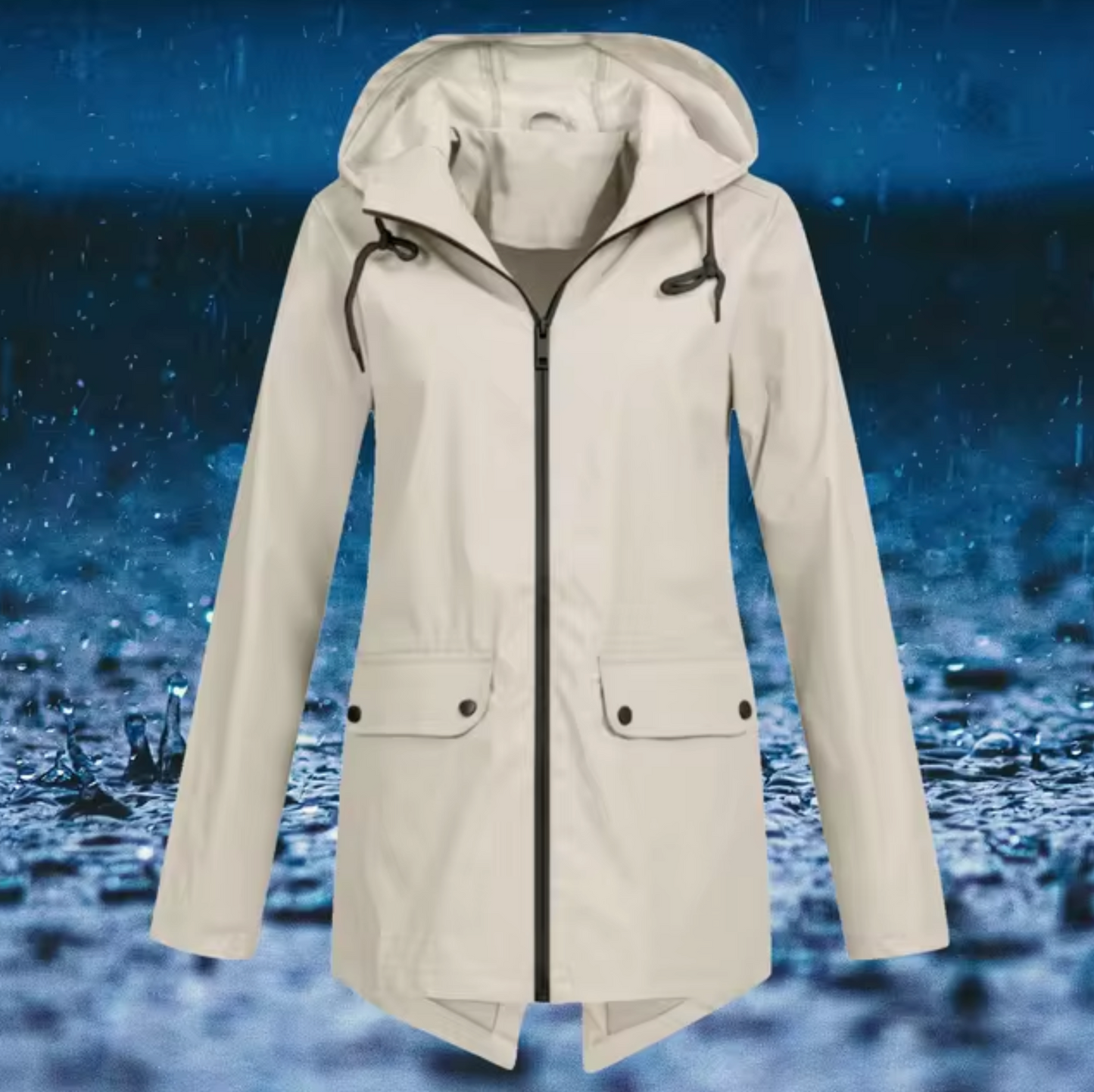 - Windproof raincoat with hood