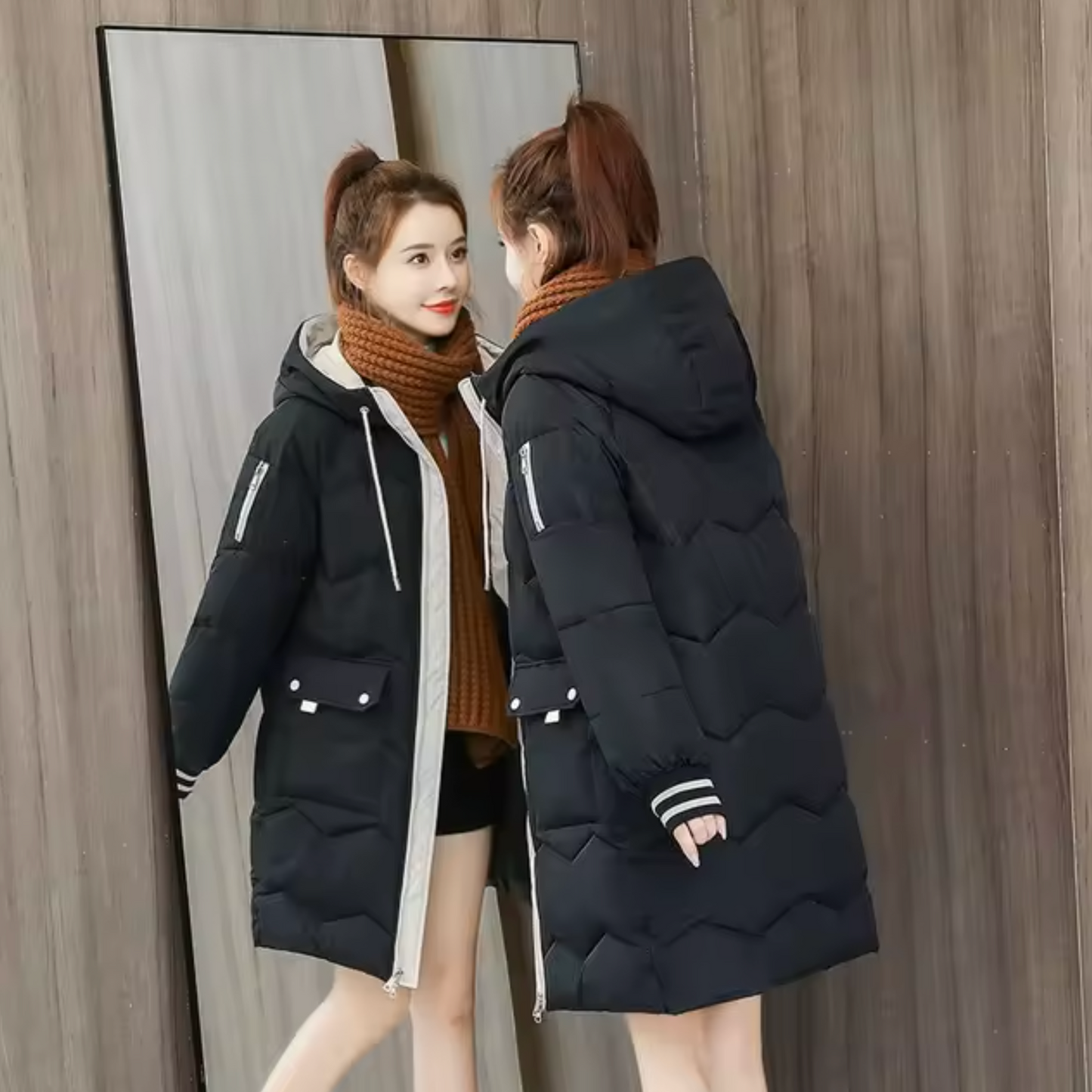 - Long parka cotton coat