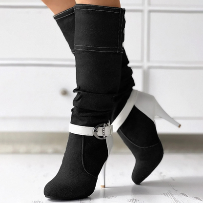 Women's patchwork high boots - Luzey