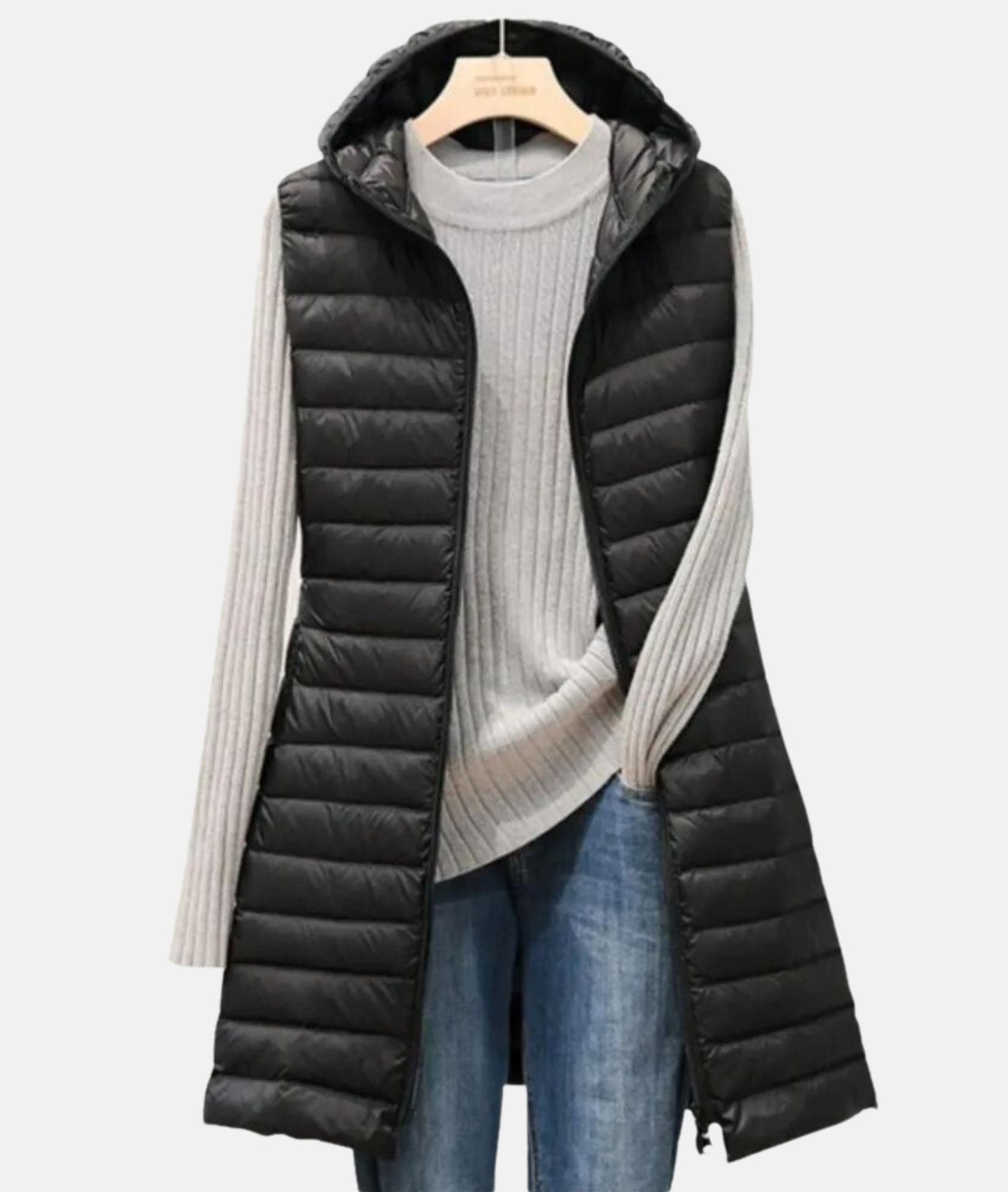 Padded long vest for women