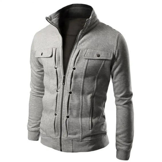 Stylish warm slim-fit winter jacket with stand-up collar for men | Ideal for fall/winter