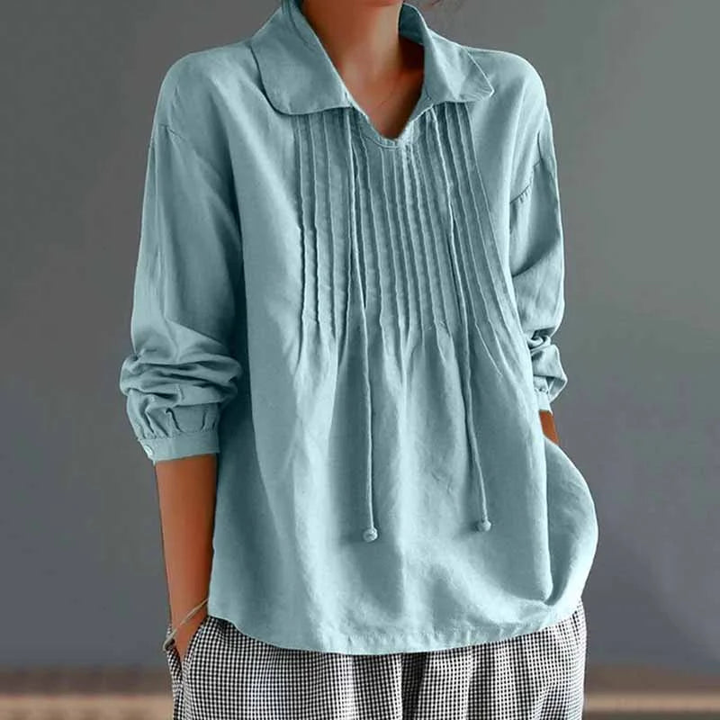 Leny - Pleated blouse for women