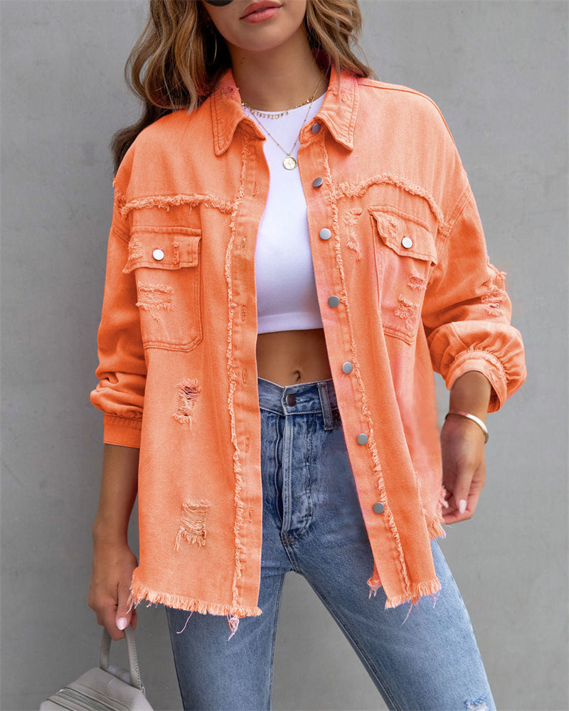 Colorful denim jacket for women