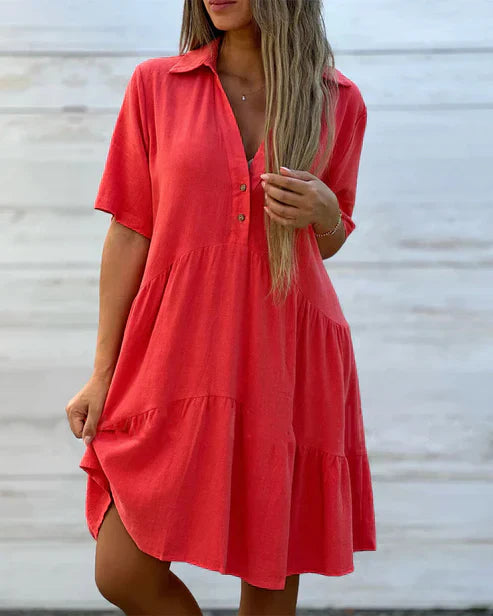 Becky - Comfortable lapel dress