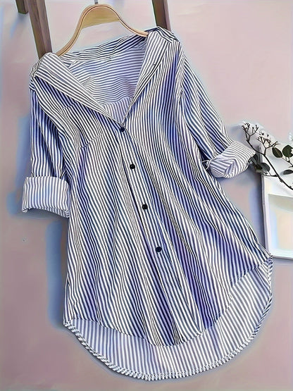 Bernardina Blouse | Long Striped Printed Blouse