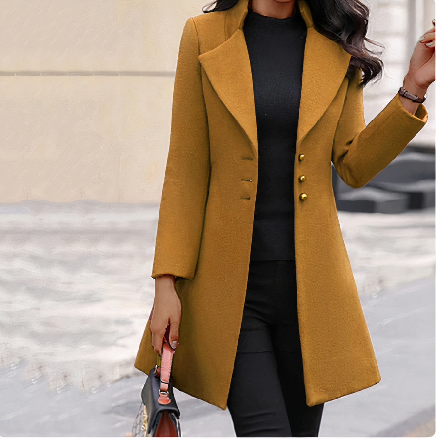 Long-sleeved wool coat - Hadley