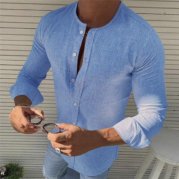 Stylish long-sleeved cotton shirt for men