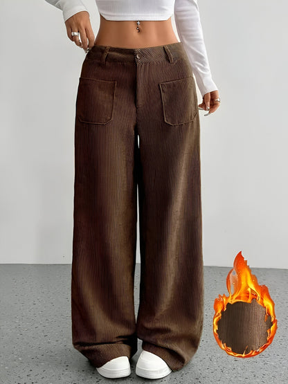 Gizelle | Casual corduroy pants with wide legs