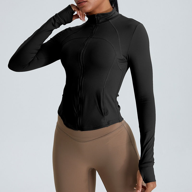 Tight-fitting long-sleeved yoga shirt