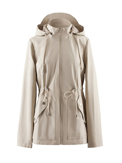 Floor | Waterproof fitted spring and fall hooded jacket