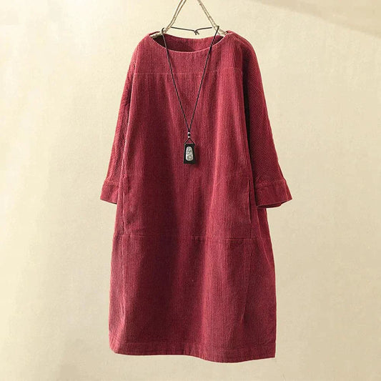 Laurence - Comfortable cotton dress with large pockets