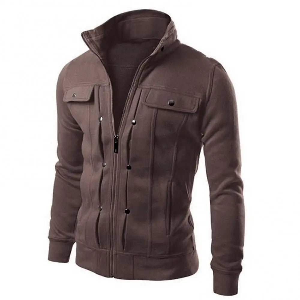 Stylish warm slim-fit winter jacket with stand-up collar for men | Ideal for fall/winter