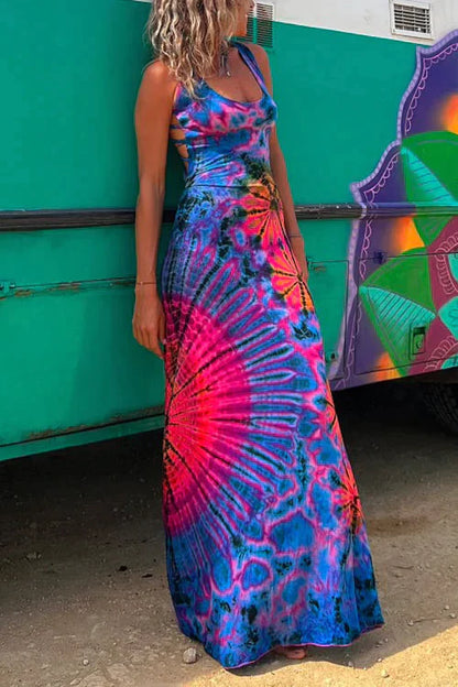 Layiah - Maxi dress with lace and Tie-Dye print