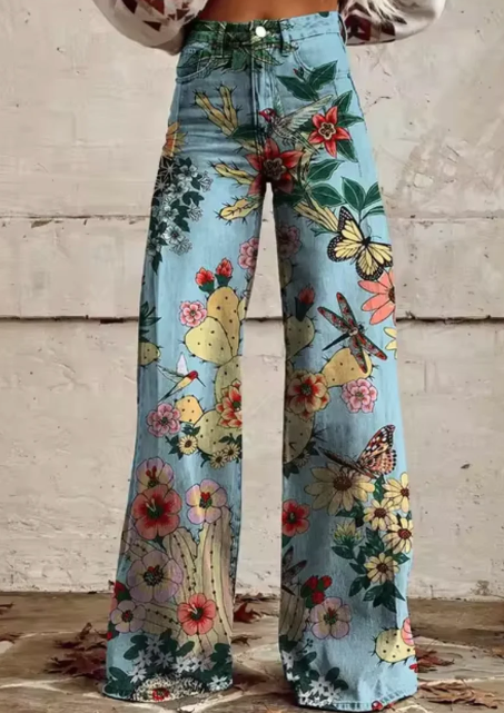 Anzhela - Wide pants with colorful print