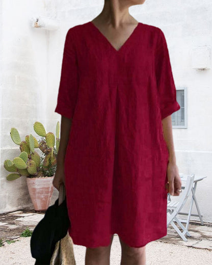 Femke | Airy tunic dress with V-neckline