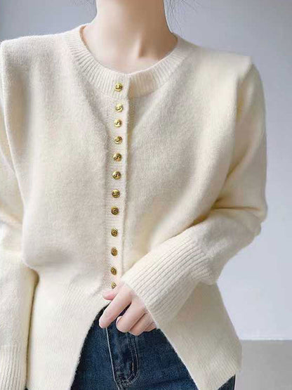 Winsie Vest | Women's gold button cardigan