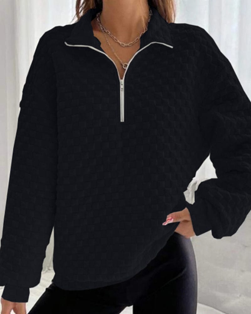 Pullover with zipper for women