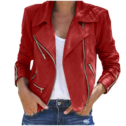 zipper leather jacket women - Beatrice