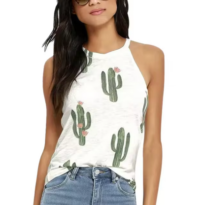 Abriella - Tank top with cactus print