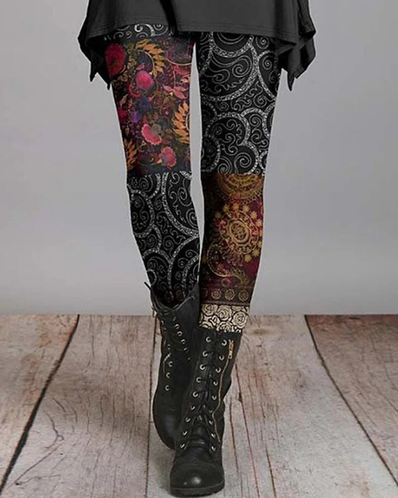 Retro leggings ethnic style