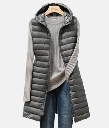 Padded long vest for women