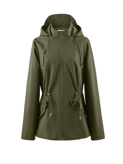 Floor | Waterproof fitted spring and fall hooded jacket