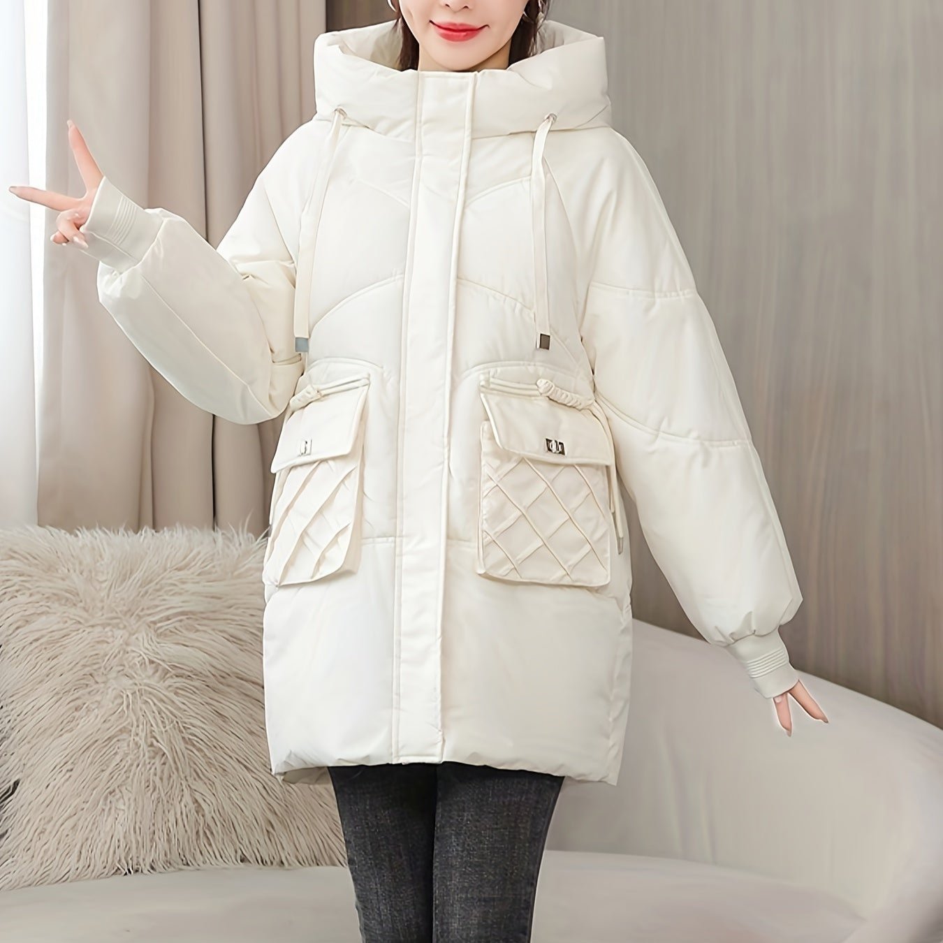 Warm oversized winter jacket with down filling for women | Ideal for autumn/winter