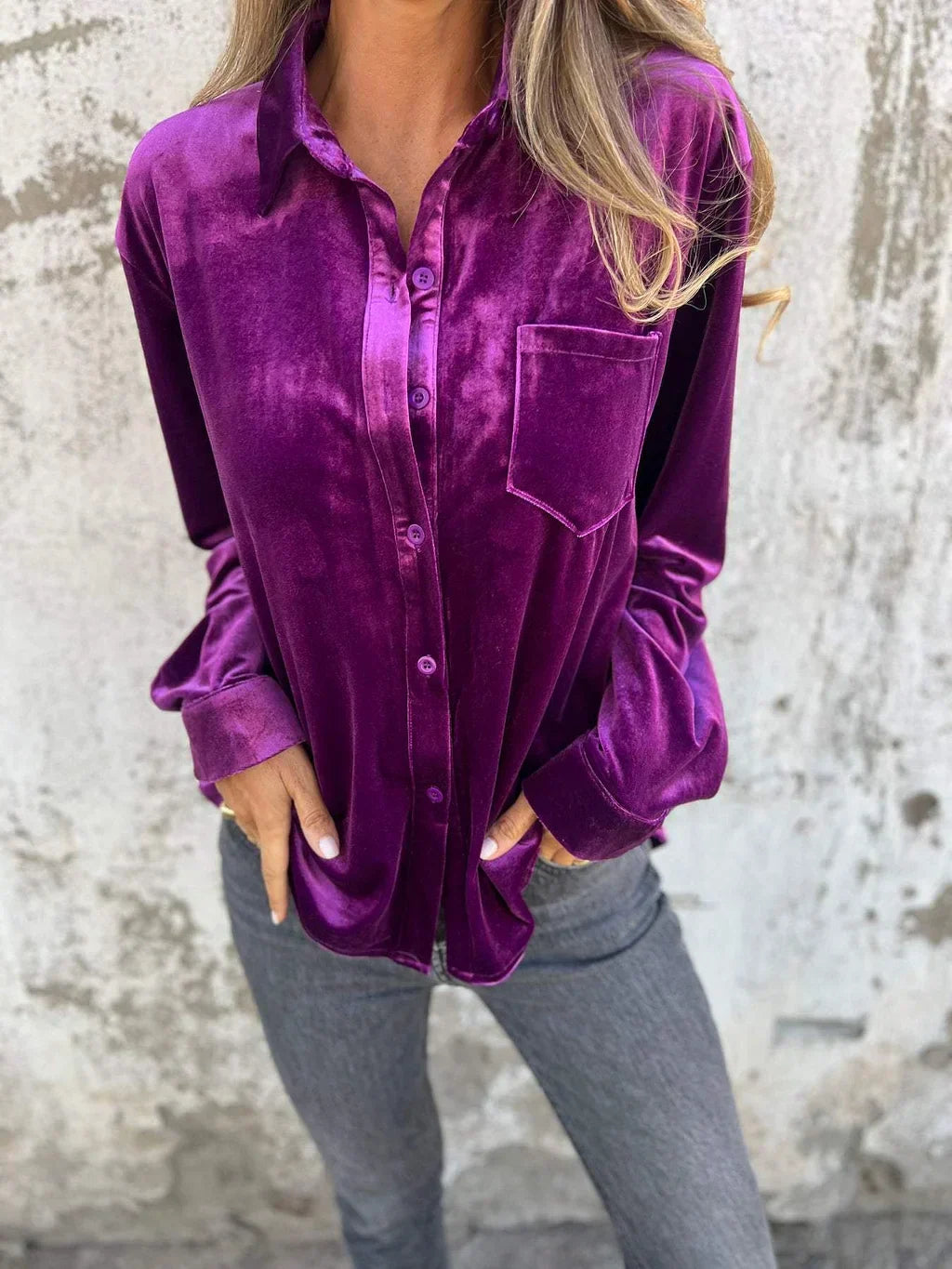 Olisa - Elegant Velvet Shirt