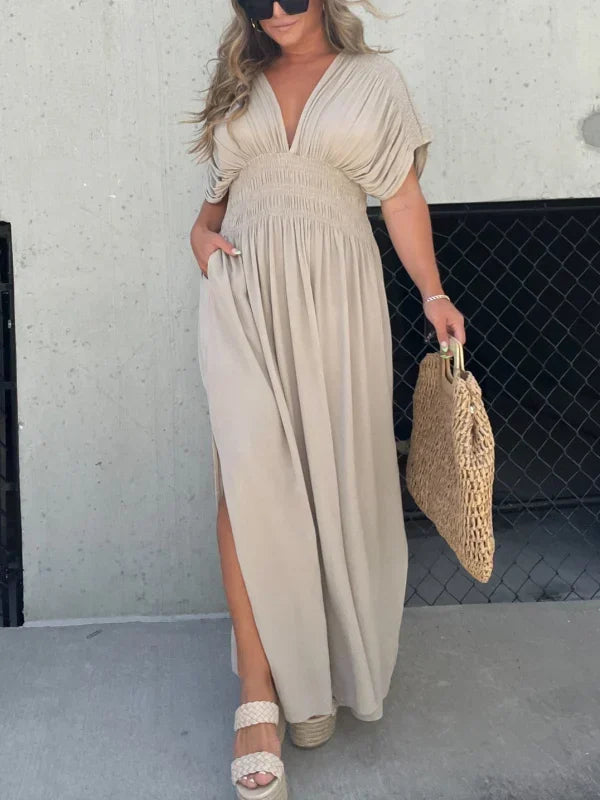 Georgia - Long maxi dress with V-neckline