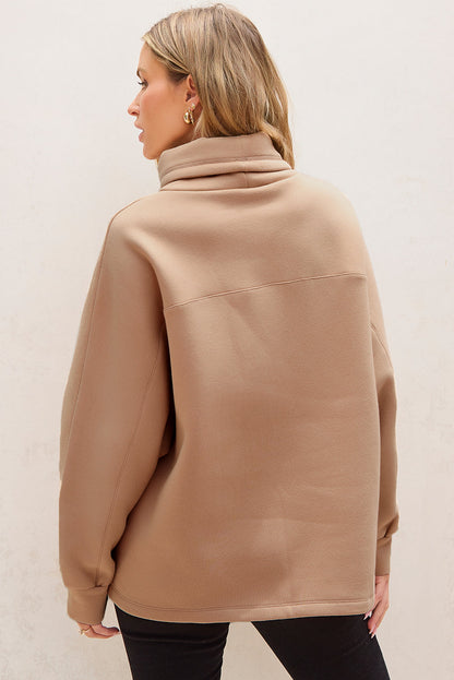 Jess | Turtleneck Sweatshirt With Cord And Sleeves