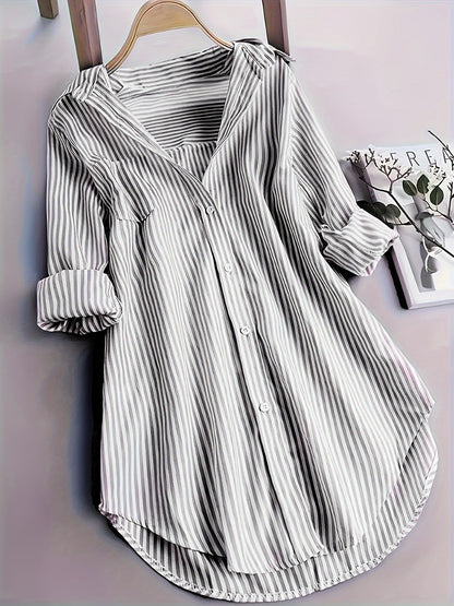 Bernardina Blouse | Long Striped Printed Blouse