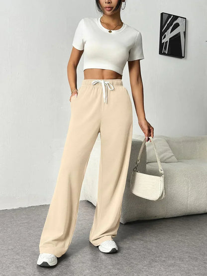 Amélie - Women's Elegant Wide Leg Pants for Fall and Winter