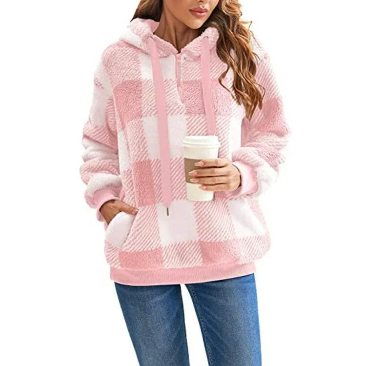 Women's pullover with half zipper