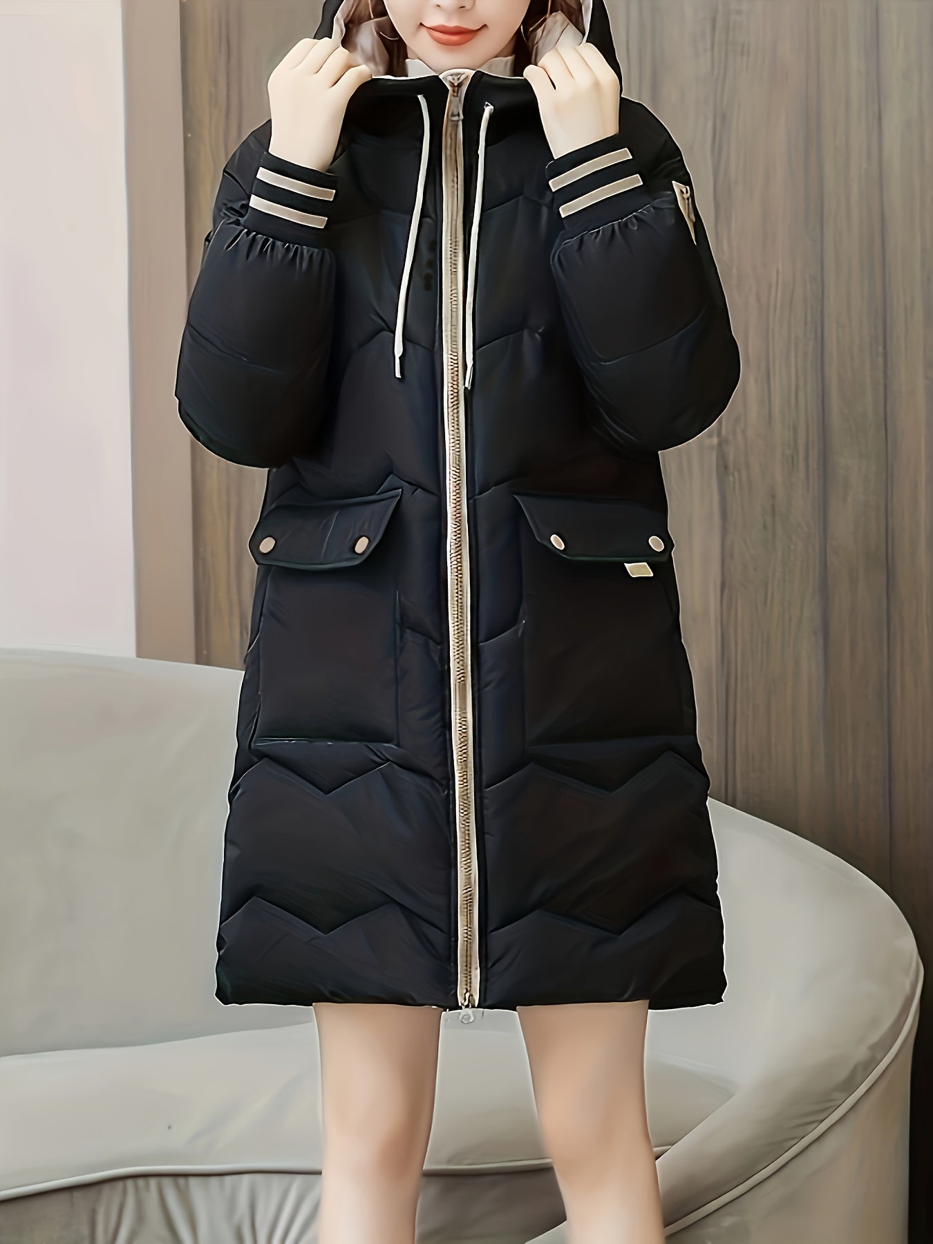 Jess | Casual zip-up hoodie with drawstring puffer coat perfect for casual days