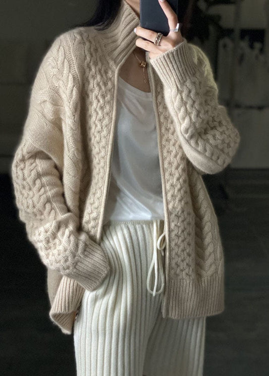 Modern women's turtleneck cardigan