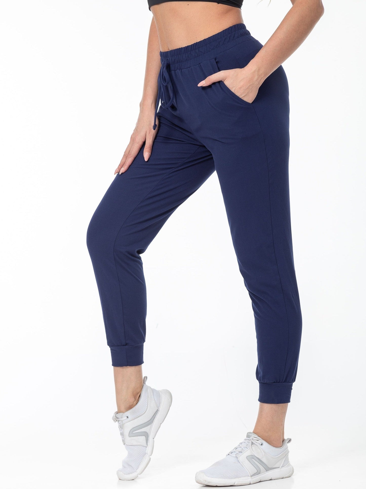 Sophie | Solid color casual running pants with pocket