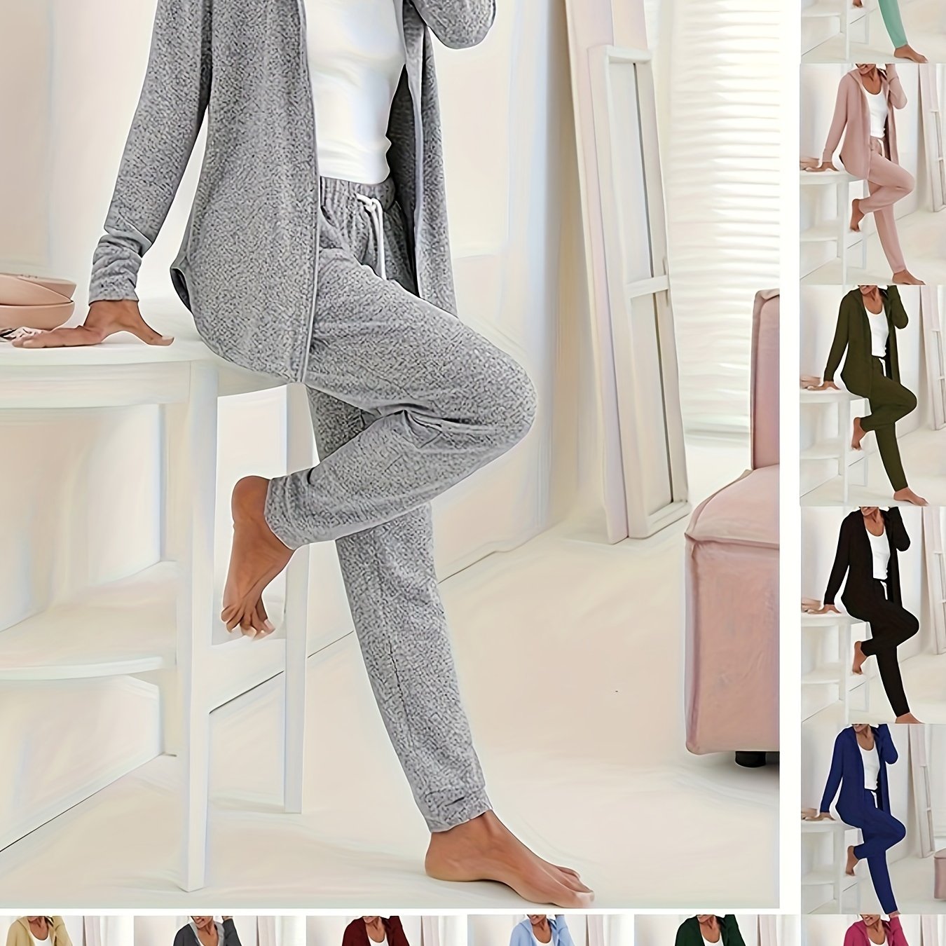 Jess fashion Comfortable lounge set: long-sleeved hoodie and pants