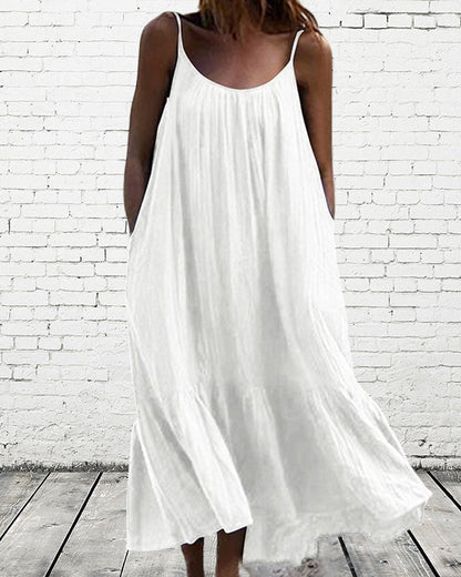 Sophie | White summer maxi dress