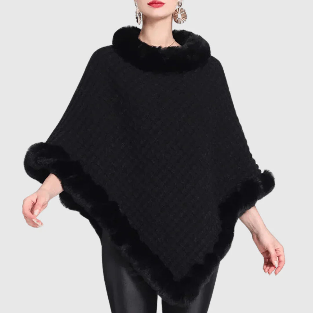 Ladies' turtleneck poncho